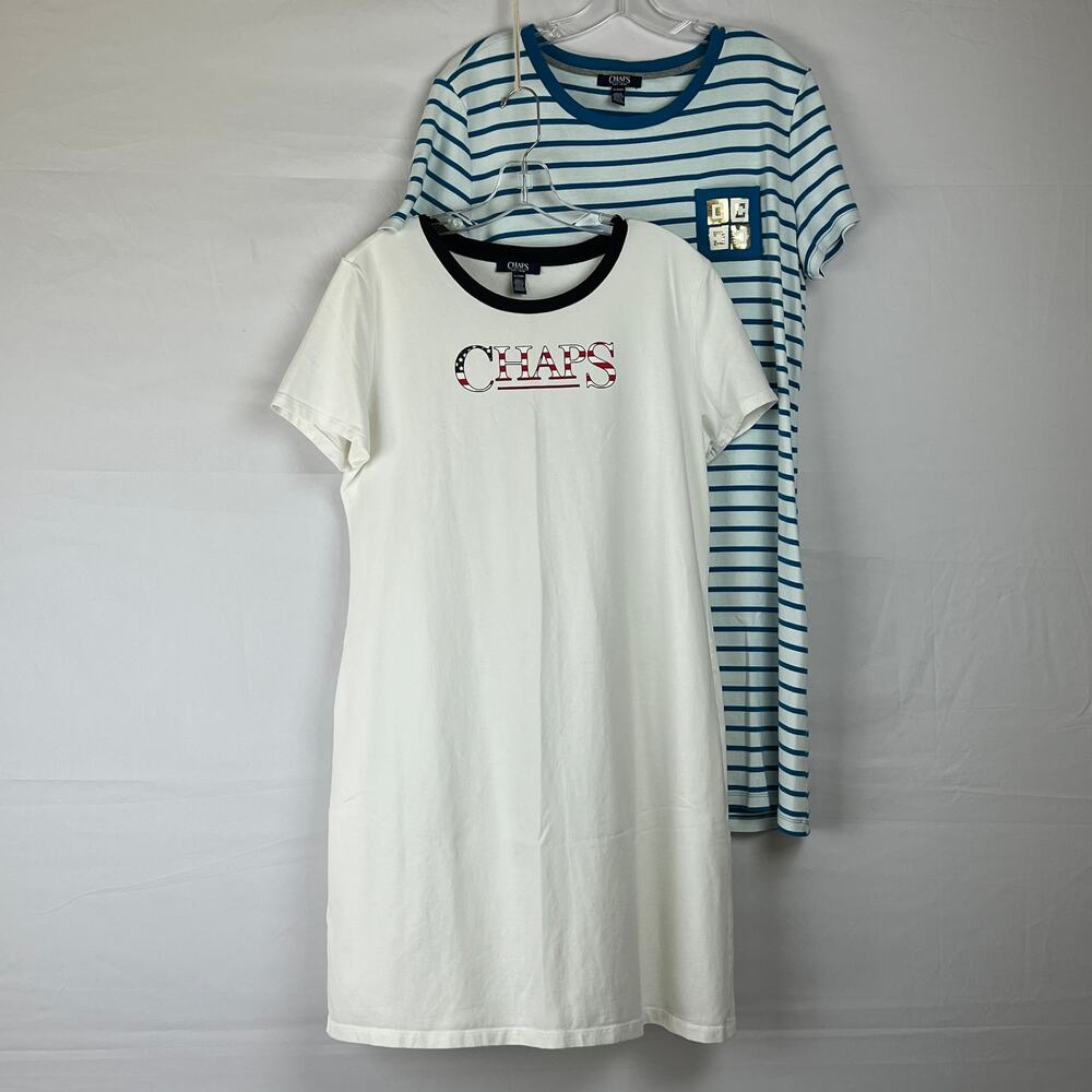 Bundle of 2: CHAPS Cotton T-Shirt Dresses -Size XL